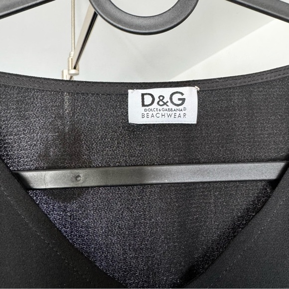 G Dolce & Gabbana Solid Black Silk Dress Luxury Italian Size 2 - Picture 6 of 11